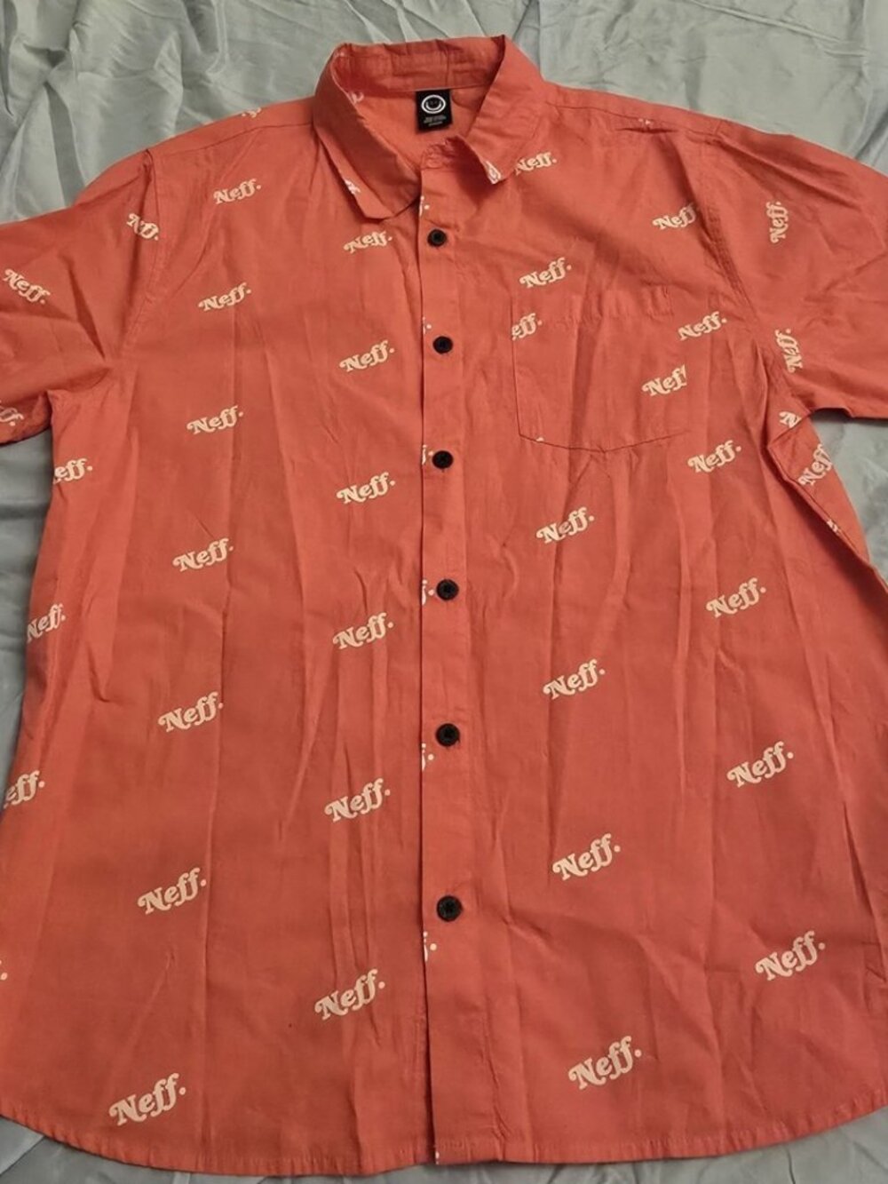 Neff Mens Button Front Short Sleeve Shirt Size M Medium